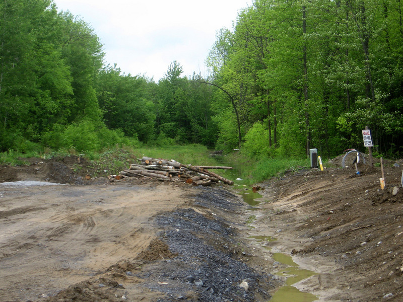 The ditch at the end of Ault Drive.