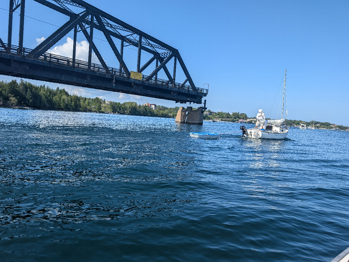 Swing bridge open at Little Current