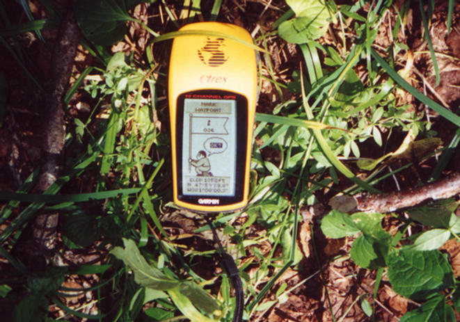 Picture of the GPS - reading - N47'59'59.8" - W081'00'00.3"