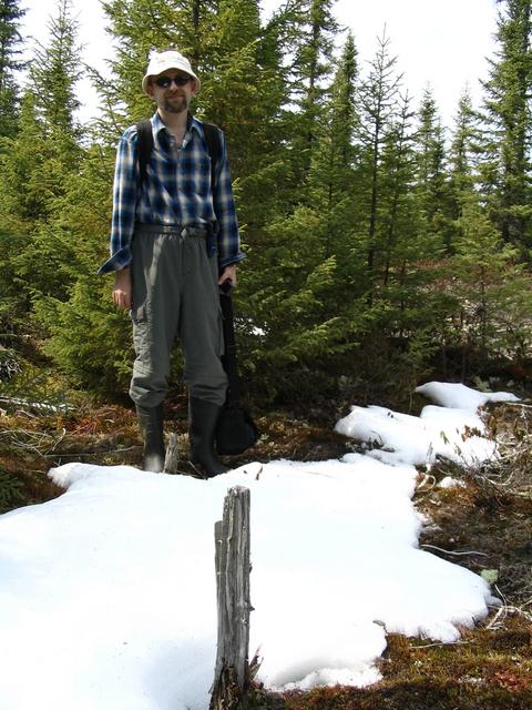 Yury near a snow patch