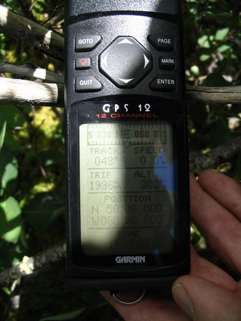 GPS’ reading at the Confluence Point.