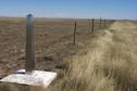 #8: The view east of the stainless steel border monument about two kilometers east of the confluence.