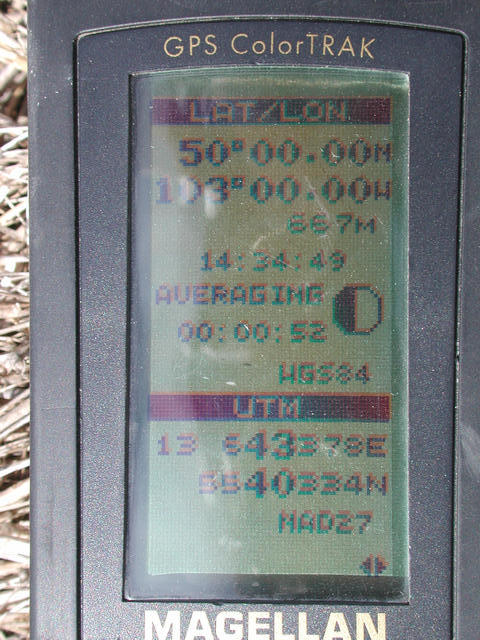 GPS showing arrival at the confluence
