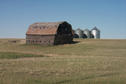 #8: An old barn and grain bins in the area.
