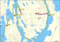 #9: Map showing the canoe and hiking tracks
