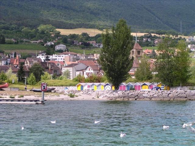 The small town of St. Blaise at the Northern tip of Lake Neuchâtel