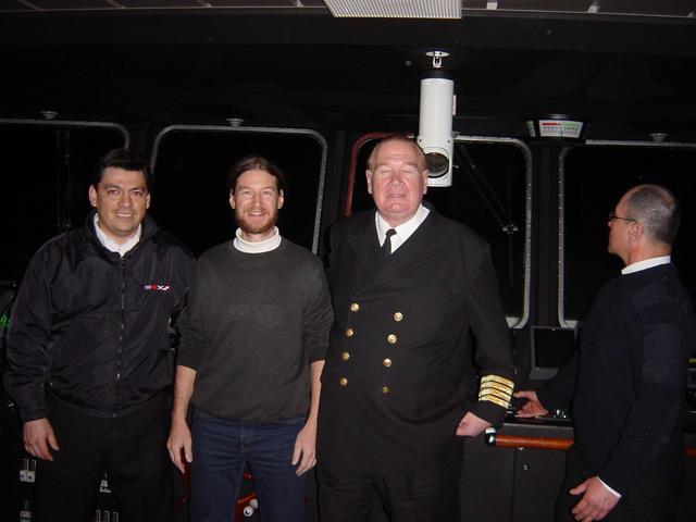 Left to right: Oscar Retamal, Targ Parsons and Captain Juan Reimann
