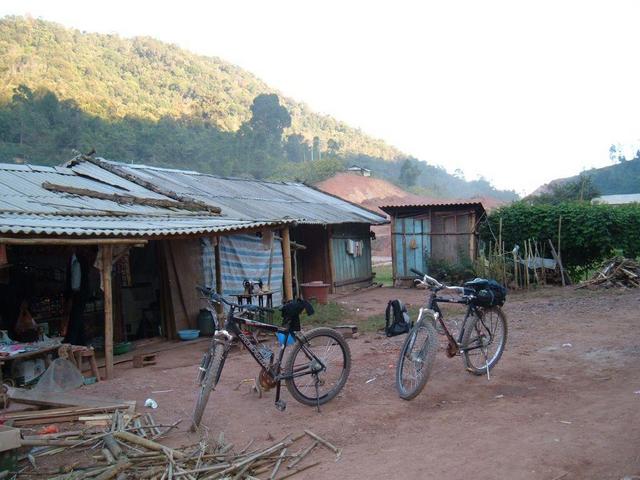 Bikes in little shanty-town