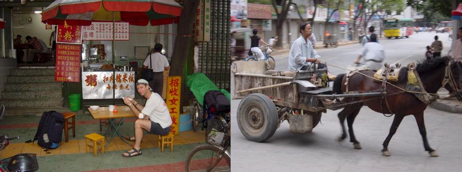Breakfast and a pony cart in Nanning