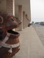 #3: Interesting rubbish bins along the front of the lonely Qinzhou Railway Station