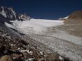 #5: Glacier encountered at saddle (just to left of mountain in caption 1)