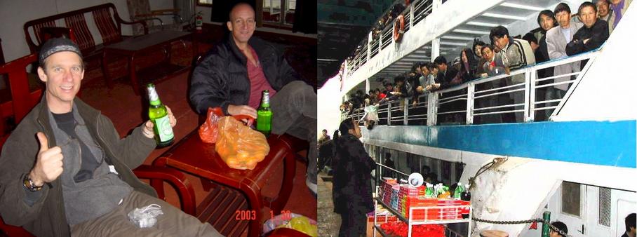 Relaxing on the slow boat up the Yangtze - Mayham at the dock
