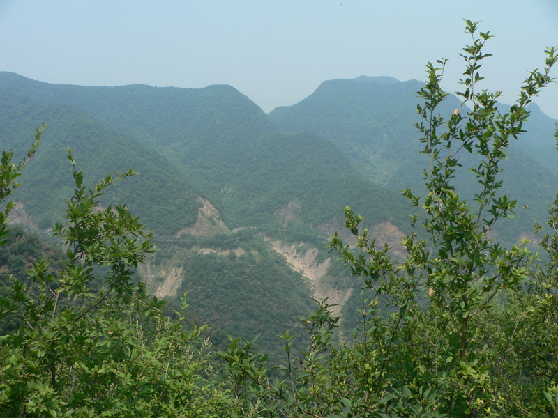 Looking north, with the road just visible on the mountainside opposite