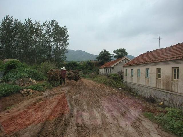 An example of the muddy roads, here as we passed a village