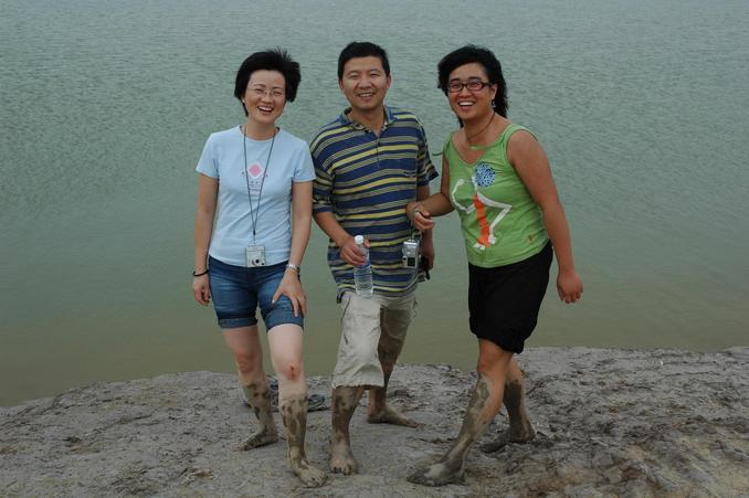 Barefoot line hunters by the Conflunece Pond