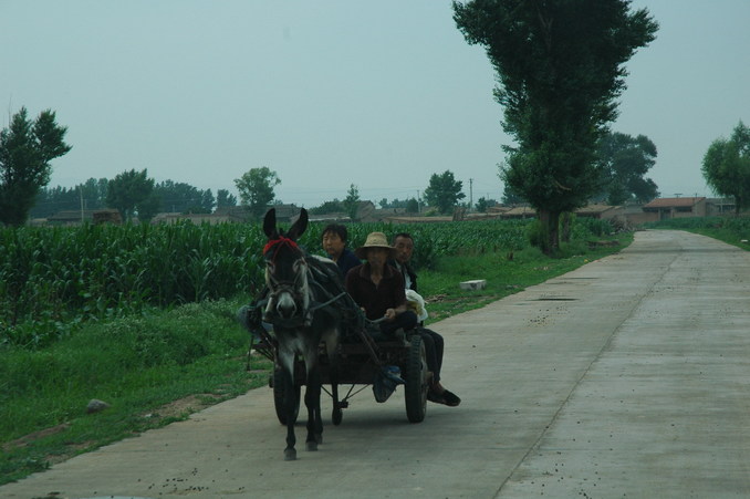 passing by villagers