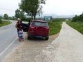 #3: Our parking spot on the main road, 80 metres north of the confluence