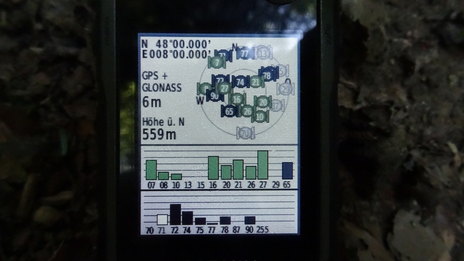 GPS reading at 48N 8E