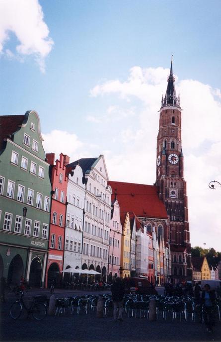 Old Market and St Martin Church in Landshut