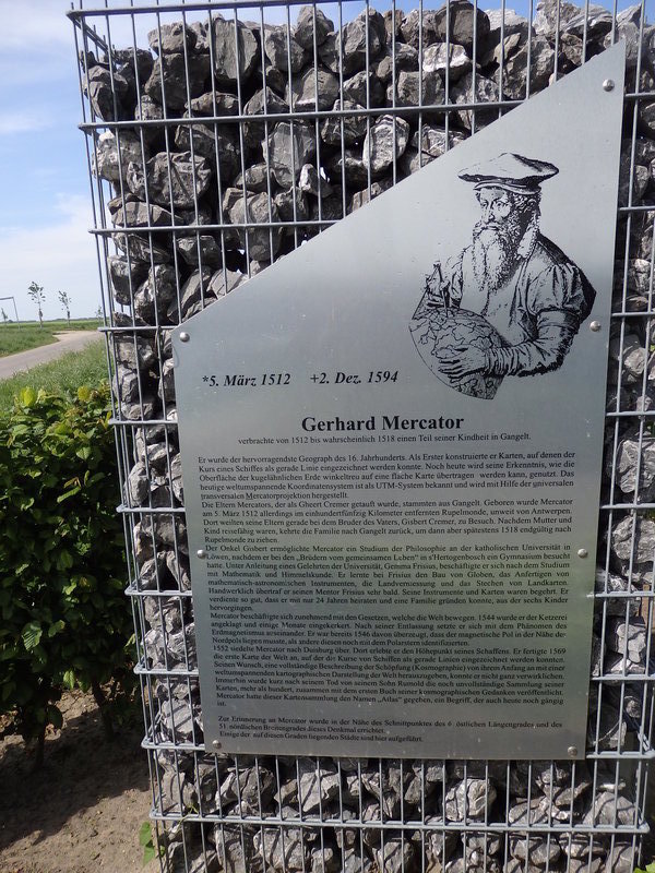 Sign informing about the life of Gerhard Mercator
