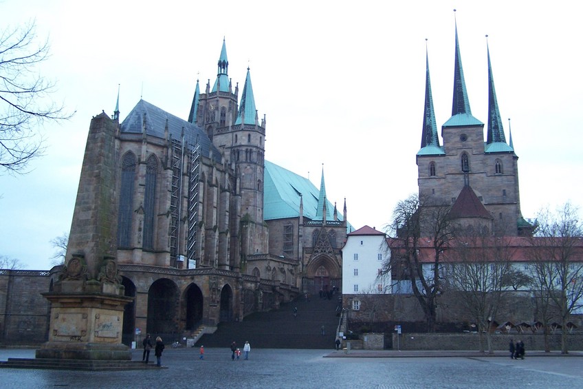 Erfurt - the Cathedral (left) and the Severikirche