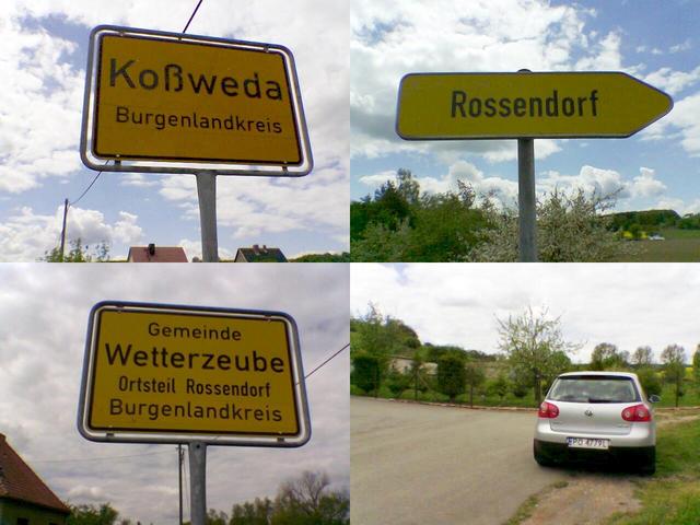 Signposts near Rossendorf