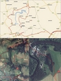 #8: My track on the map (© Microsoft AutoRoute 2002) and on the satellite image (© Google Earth 2007)