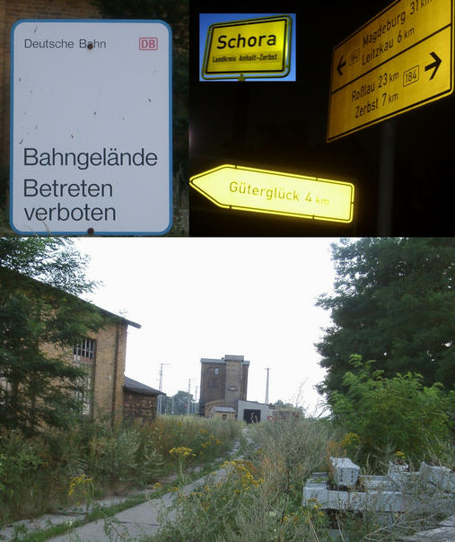 Access and signs to/at abandoned station