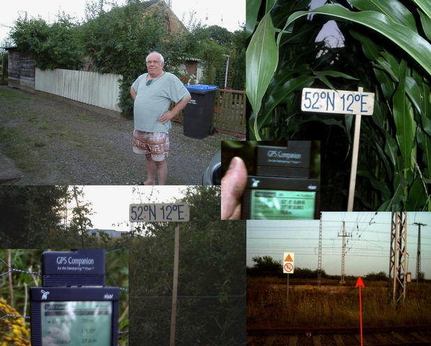 Local house owner and the confluence with GPS reading