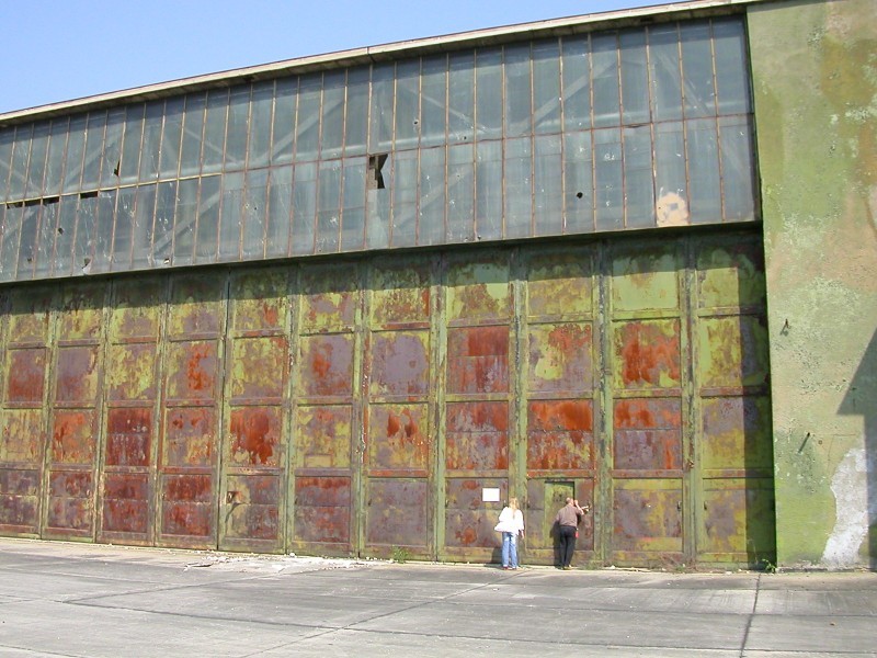 Marion and my dad Peter in front of the hangar where he was arrested as political prisoner in 1962