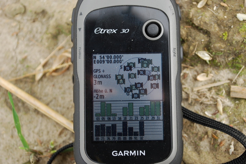 GPS reading at 54N-9E