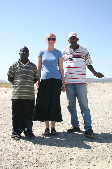 Mohammed, Angelica, and Abdul Kader at the CP (left to right)