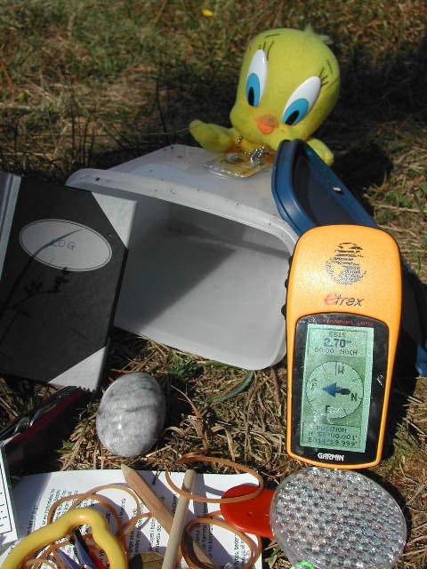 Nearby geocache with TB Tweety joining us from now on