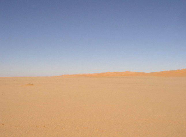West view, start of transverse sand dunes