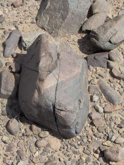 A typically shattered rock