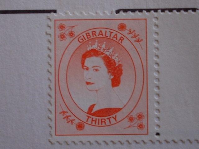 A 30 pence stamp of Gibraltar