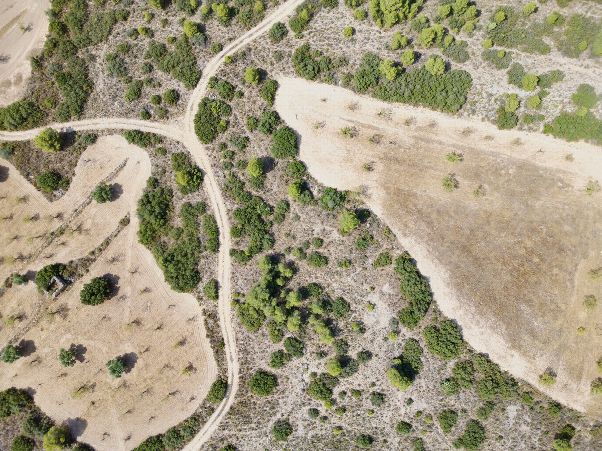 Looking down on the point from a height of 120m
