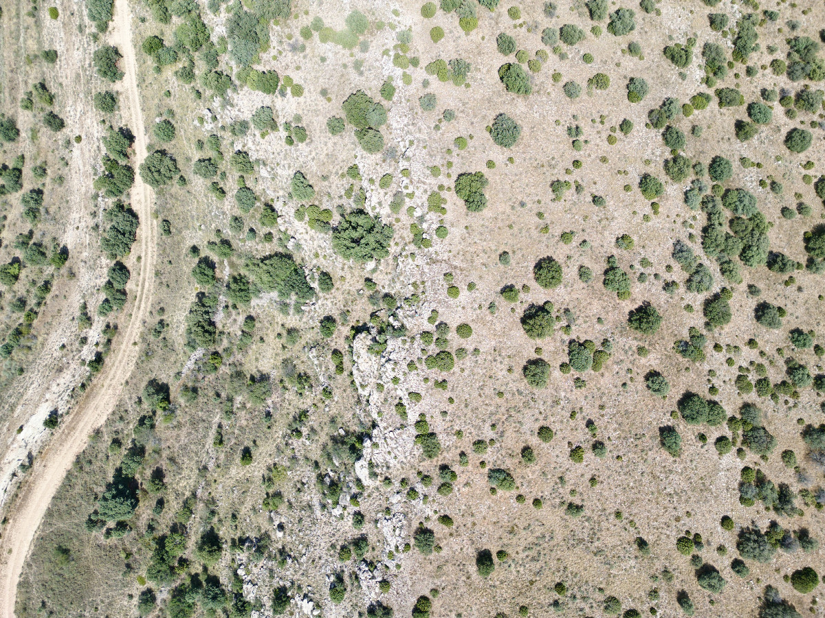 Looking down on the point from a height of 120m
