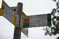#12: The sign (indicating a hiking path) where I parked, 800m West of the point