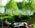 #6: Supper at summer cottage by the lake Puula afer visiting the confluence.