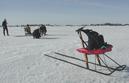 #3: Kick sled with GPS device at confluence.