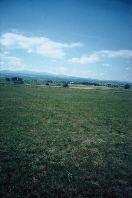 view to the west with the Cantal mountains in the background
