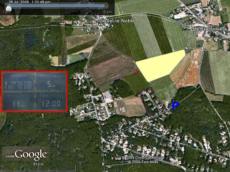 GoogleEarth-map with annotations and GPS