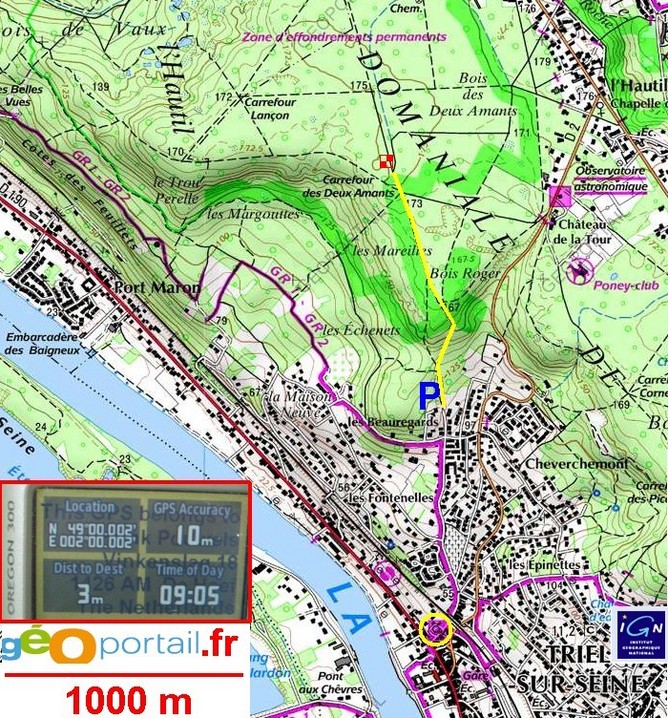 GPS and Map of 48°N 2°E