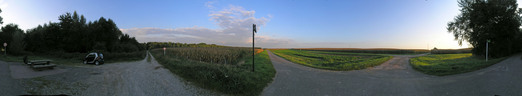 #1: 360-degree panorama from the bike path 30 m from the point