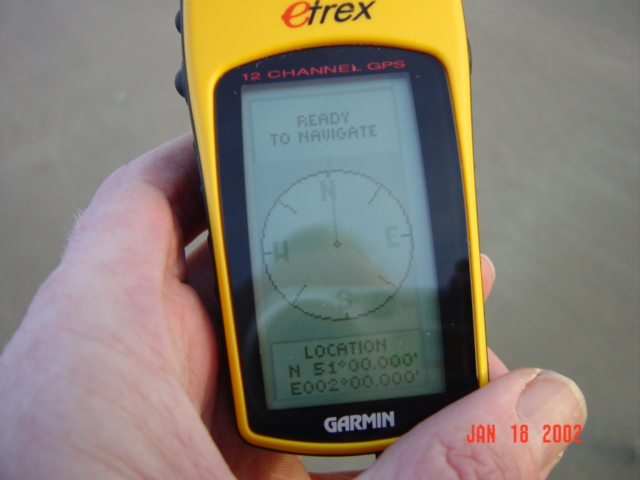 GPS at location N 51° E 2°