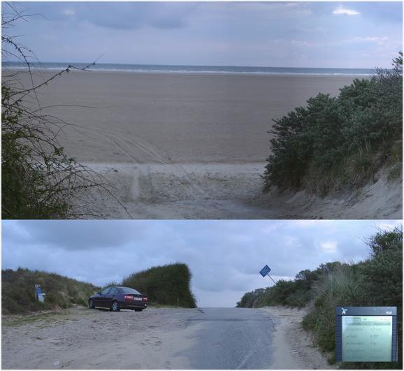 Parking & dunes at “Plage des Hemmes”