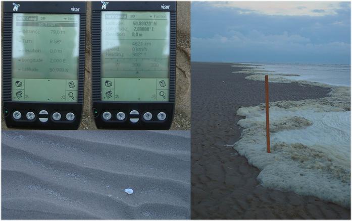 Seashore to SOUTH with GPS reading