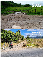 #6: The road has been paved but the gate and fence are still there. 