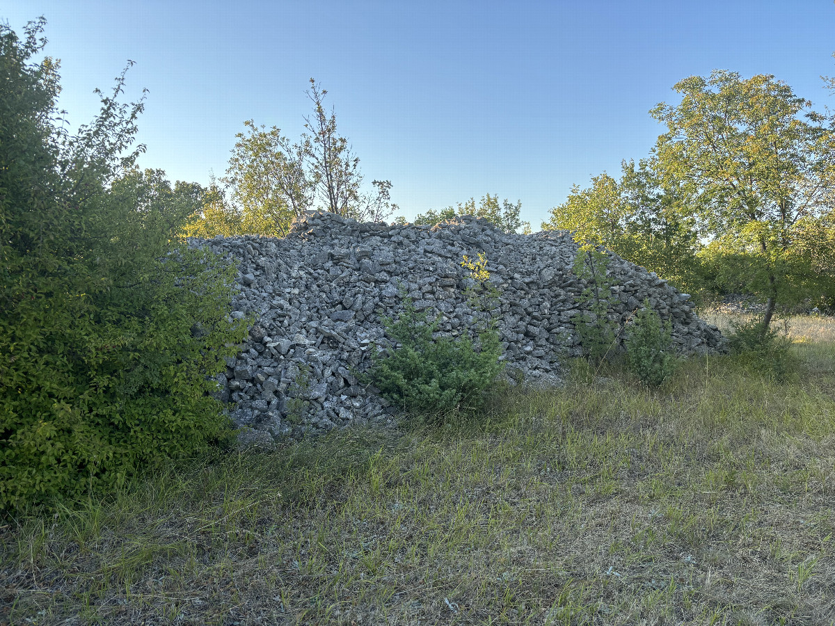 one of the rock [Oligocene limestone] piles